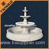 Outdoor Stone Water Fountains With Pool , Custom Polished Hand Carved