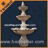Simple Natural Stone Water Fountains For Gardens / White Marble Carved