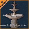 Three Tierd Stone Water Fountains For Garden , Honed Hand Carved