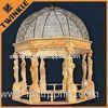 Outdoor Carving Stone Garden Gazebo , Natural Marble Surface Polished