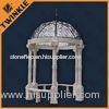 White Modern Stone Garden Gazebo / Waterproof Garden Gazebo