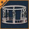 Natural Stone Garden Marble Gazebo / Hand Carved Surface Polished