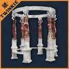 Colorful Stone Garden Gazebo With Six Carving Pillars For Decorative