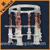 Colorful Stone Garden Gazebo With Six Carving Pillars For Decorative
