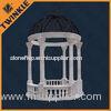 Outdoor White Garden Stone Gazebo With Hand Carved Marble Pillar