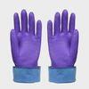 Warm Purple PVC Gloves , Refuse Collection / car cleaning coated gloves