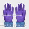 Warm Purple PVC Gloves , Refuse Collection / car cleaning coated gloves