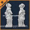 Indoor White Carved Marble Sculpture With Children Statues For Hotel