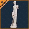 White Marble Carved Marble Sculpture With Gaden Decorating Women Statue