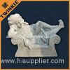 Elegant White Carved Marble Children Sculpture For Western Garden