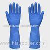 Mans Blue Kitchen Latex Gloves With beaded cuff , straight cuff