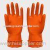 Kitchen orange color unlined Household Latex Gloves for dish washing