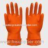 Kitchen orange color unlined Household Latex Gloves for dish washing