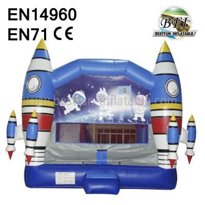 Space Theme PVC Inflatable Rockets Castle