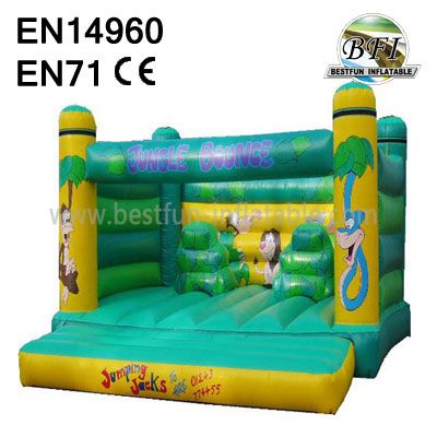 Green Jungle Animal Jumping Bouncy House