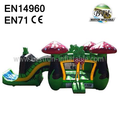 Cute Mushroom Inflatable Slide Castle Jumping House