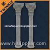 Decorative Custom White Natural Stone Column With Carved Flower