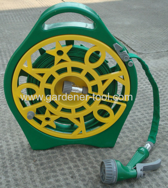 Garden Flat Hose Reel With 15M Flat Hose