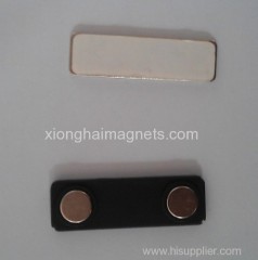 Supplier Magnetic name badges with tow pieces magnet on the Iron plates for sale