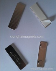 Supplier Magnetic name badges with tow pieces magnet on the Iron plates for sale