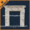 White Marble Stone Door Surround With Statue , Pure Handmade Carving