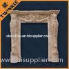 Beige Stone Door Surround Exquiste Statue Carved / Marble Door Frame