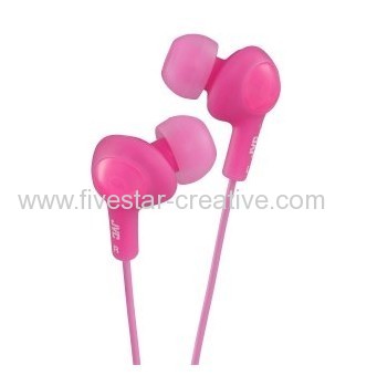 JVC HAFX5PE Gumy Plus Noise Isolating Headphones-Peach Pink