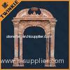 Natural Stone Door Surround Antique With Sunset Red Marble Pillar
