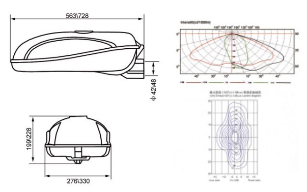 IP65 Installment diameter 60mm Street lamps