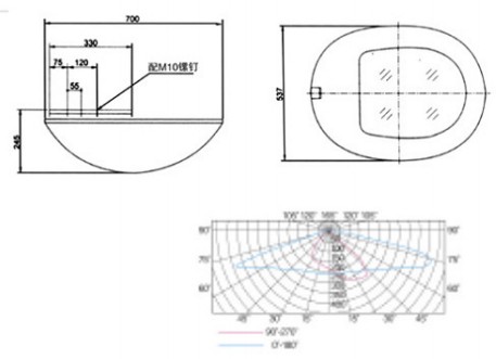 IP65 Installment diameter 60mm Street lights 