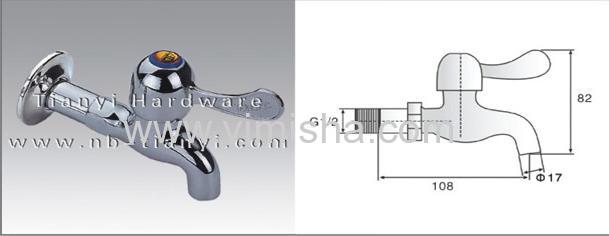 YIMISHA Brass Ceramic Sheet Long Body Bibcock