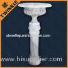 Indoor Stone Decorative Flower Pots Polished With Marble Pedestal