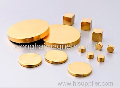 China manufacturer and exporter with Gold Plated Rare Earth Neodymium Magnets