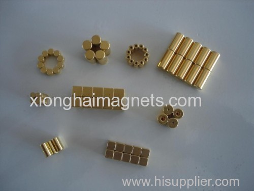 Disc NdFeB magnets with gold plating
