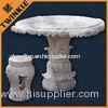Garden Natural White Marble Outdoor Furniture Include Table And Bench