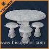 Elegant Marble White Garden Furniture With Round Marble Table For Home
