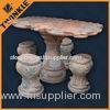 Contemporary Marble Garden Furniture / Rectangular Red Marble Table