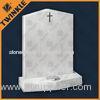 Upright Granite Memorial Monuments With Natural White Marble Tombstone