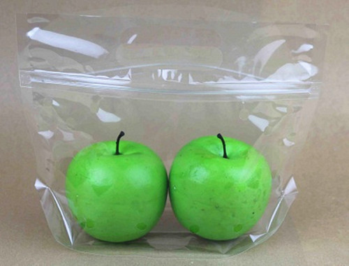 stand up plastic air hole fresh fruit packaging