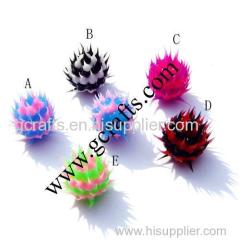 Spiky Rubber Beads half drilled for earring drilled for beading