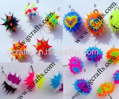 Spiky Rubber Beads half drilled for earring drilled for beading
