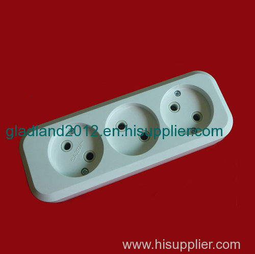 3 gang extension socket european style