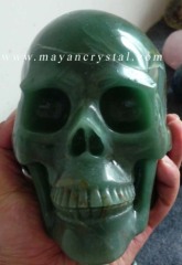 Green Aventurine gemstone skull