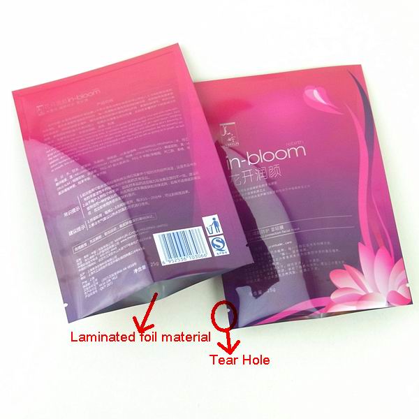 heat seal foil bag for 25g facial mask