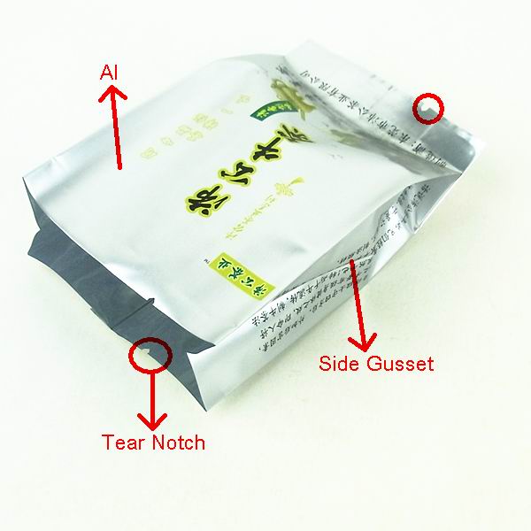 Side Gusset Foil Tea Packaging Bag