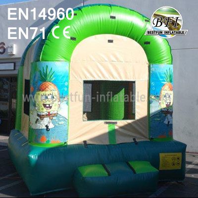 Inflatable SpongeBob Bounce House With Website Banner