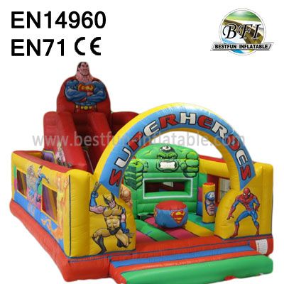 Superman Inflatable Slide Bounce Children Amusement Park