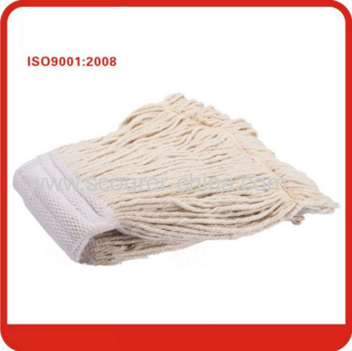 Polyester mixed cotton + pp Fixed steel handle cotton wet mop