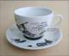 Hot sale porcelain cup and saucer set for coffee taste