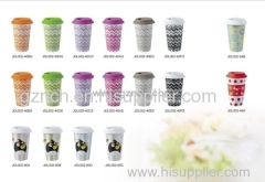 Ceramic cup mug wholesale advertising Chunxiao series of high-quality multi-color double insulation cup of Starbucks